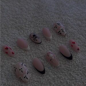 Pink and Black Nail Art Set